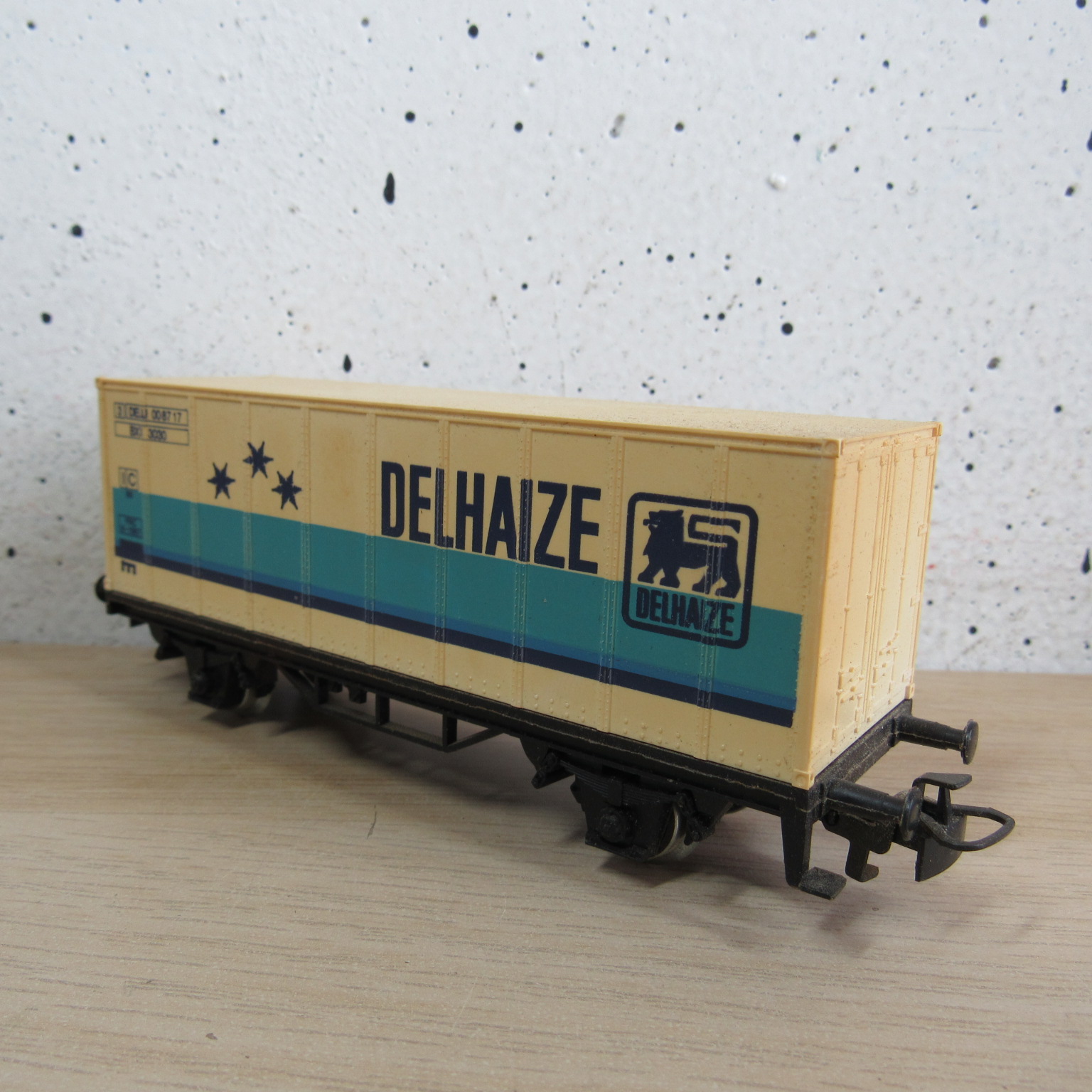 Marklin 4481 NMBS Containerdraagwagen (Delhaize) in Vervangende verpakking