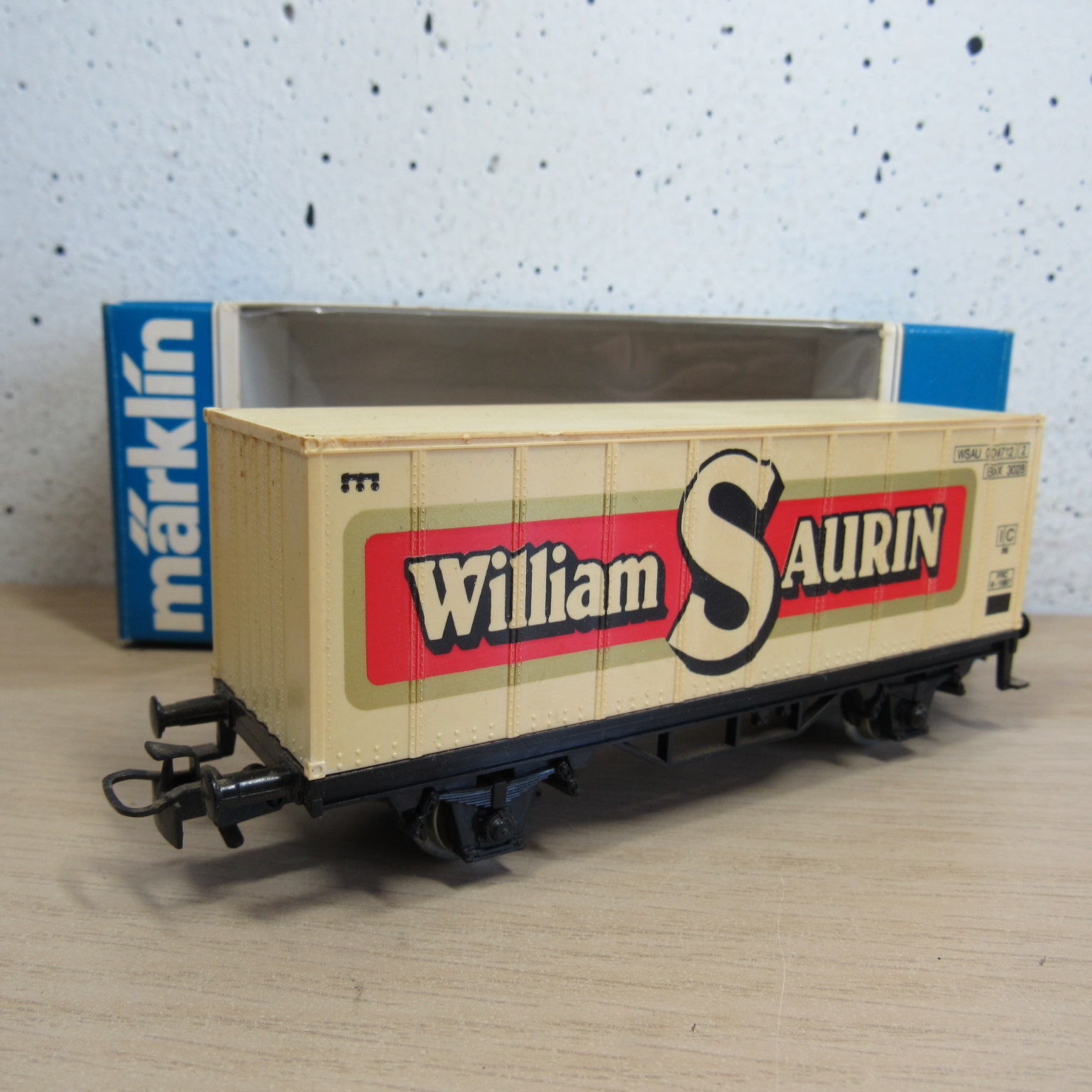 Marklin 4481 Containerdraagwagen (William Saurin) in ovp