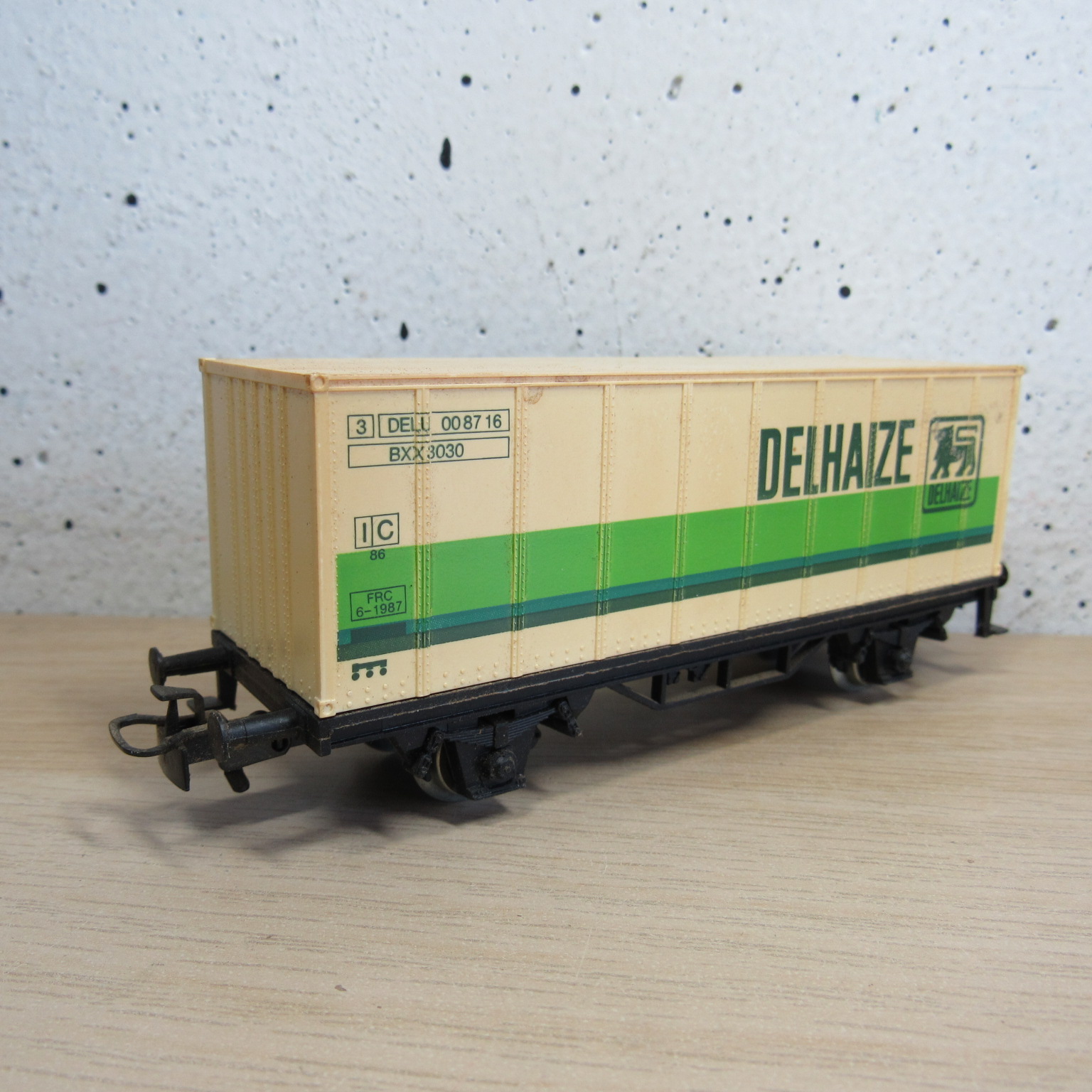 Marklin 4481 NMBS Containerdraagwagen (Delhaize) in Vervangende verpakking