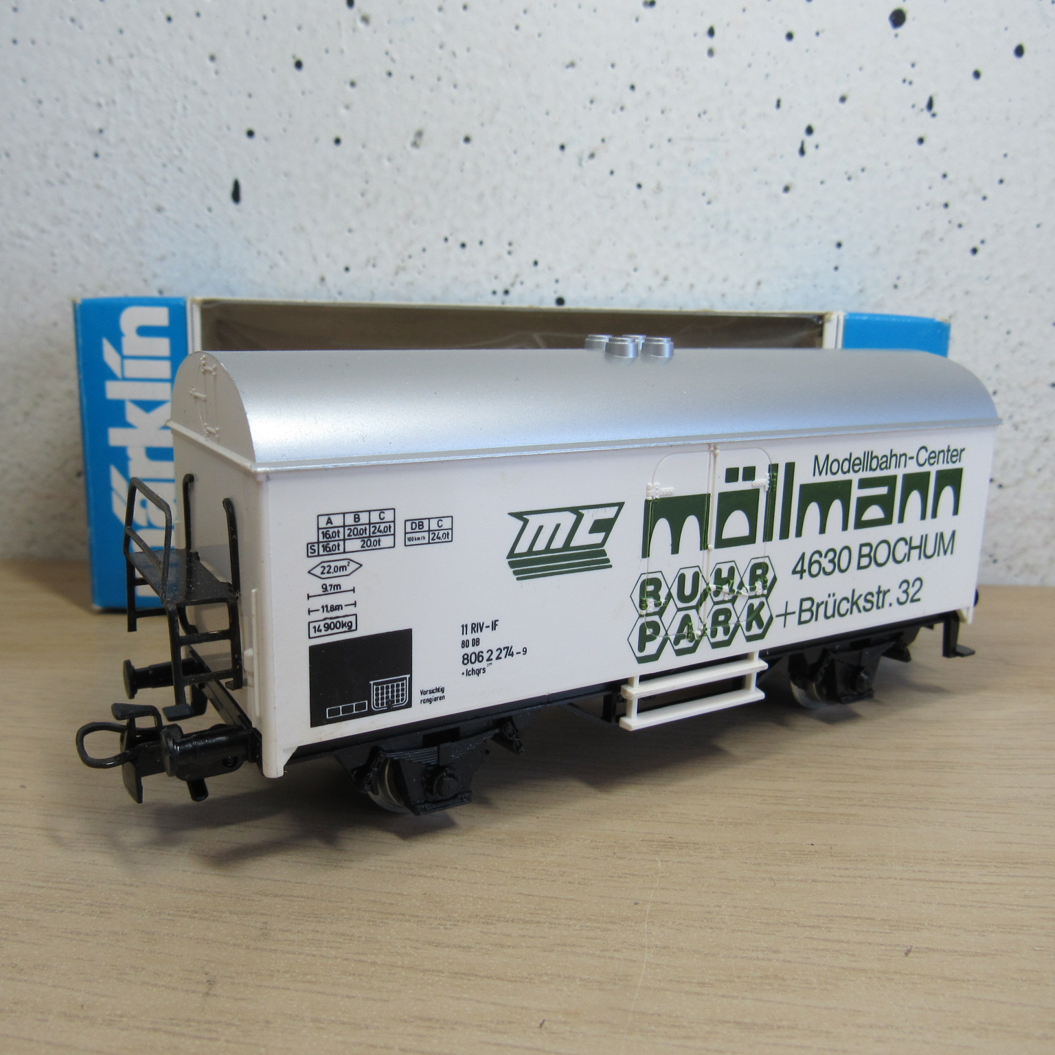 Marklin 4415 DB Gesloten goederenwagen (koel) (Möllmann) in Vervangende verpakking