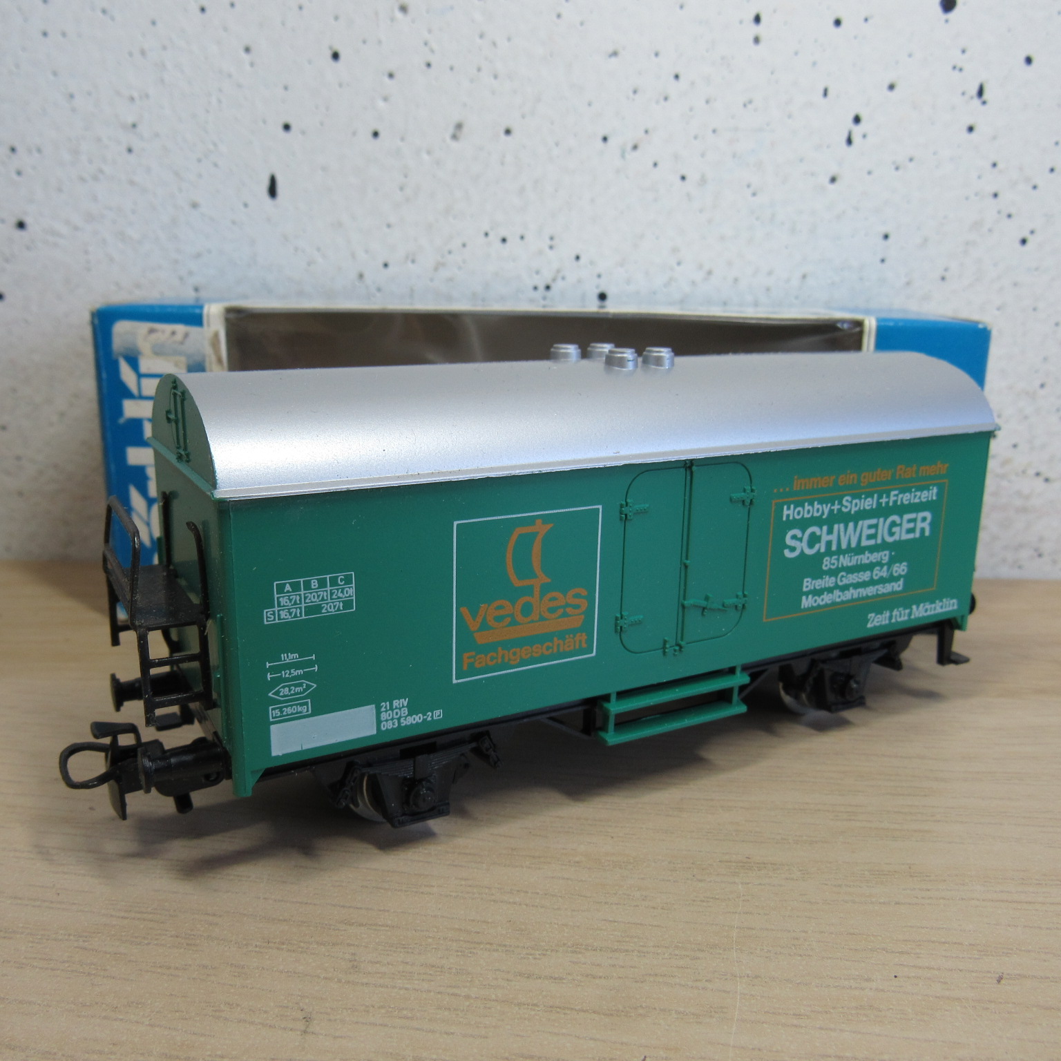 Marklin 4415 DB Gesloten goederenwagen (koel) (Vedes) in ovp