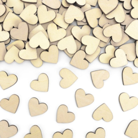 Confetti houten hartjes (50st)