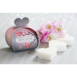 Hartjesvormige zeep 3 stuks van 20 gram - Oriental Spice & Cherry Blossom