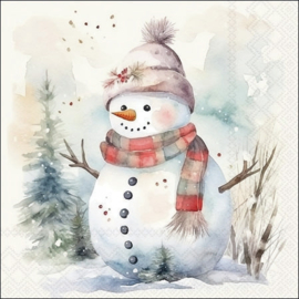 Snowman in nature 25cm