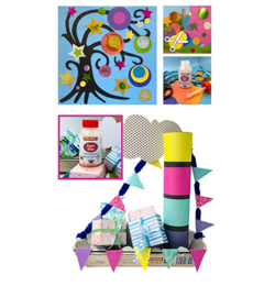Papierlijm in fles met kwast