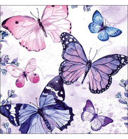 Fluttering butterflies purple