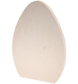 Flat wooden egg groot