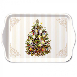 Tray Melamine 13x21cm X-Mas Tree Cream