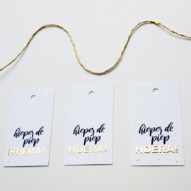 Cadeaulabel | Hieperdepiep Hoera 5 stuks