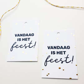 Cadeaulabel | Vandaag is het feest 5 stuks