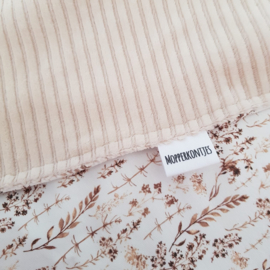 Wiegdeken | Ribvelours zand + gedroogde bloemen