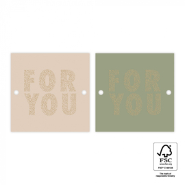 Cadeaulabel | For you 4 stuks