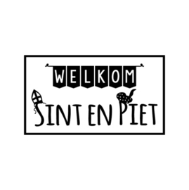 Herbruikbare raamsticker | Welkom sint en piet