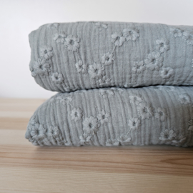 Swaddle - Broderie flowers | Green