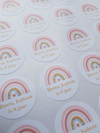Trakteren persoonlijke stickers | Regenboog hartje