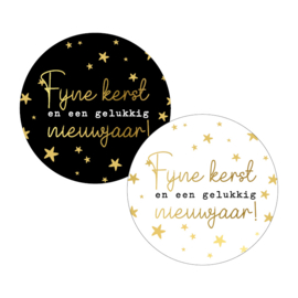 Sticker | Fijne kerst en een gelukkig nieuwjaar mix (10 stuks)