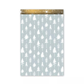 Cadeauzakjes | Lovely trees - ijsblauw goud 5 stuks (17x25 cm)