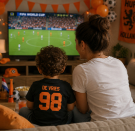 T-shirt zwart oranje