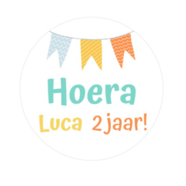 Trakteren persoonlijke stickers | Vlaggetjes