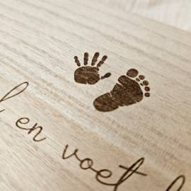Bewaren | Houten kistje - Hand en voetafdruk