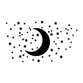 Sticker | Maan en sterren