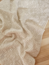 Swaddle - Broderie flowers | Ecru