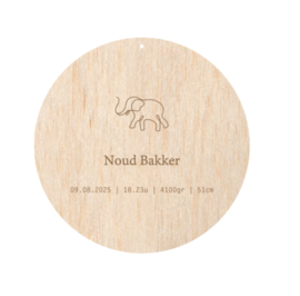 Geboortebord | Olifant