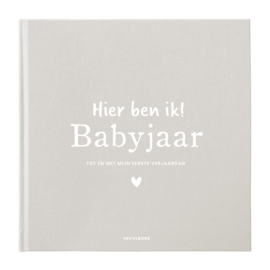 Invulboek | Babyjaar - Linnen zand