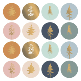 Sticker | Lovely trees mix (8 stuks)