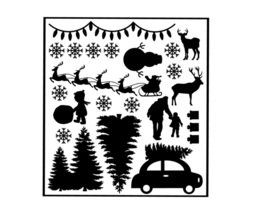Herbruikbare raamsticker | Kerst
