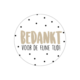 Sticker | Bedankt voor de fijne tijd (goudfolie)
