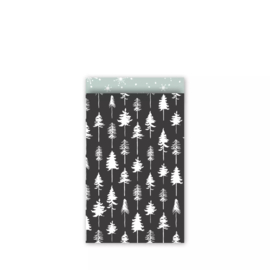 Cadeauzakjes | Lovely trees - zwart salie 5 stuks (12x19 cm)
