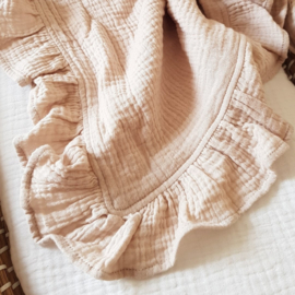 Ruffle swaddle/deken - Taupe | 100x75cm