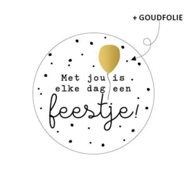 Sticker | Met jou is elke dag een feestje (10 stuks)