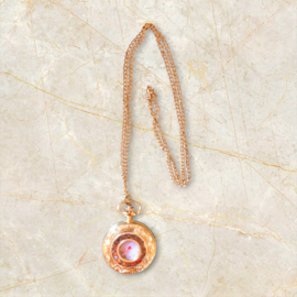Horlogeketting goud met witte binnenplaat