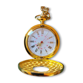 Horlogeketting goud met witte binnenplaat