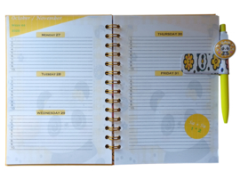 Schoolagenda 2025-2026 gele panda met pen
