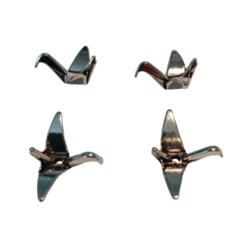 Origami kraanvogel bedel zilver (10 stuks)