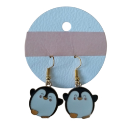 Pinguïn oorbellen (goudkleurig)
