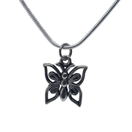 Vlinder ketting zilverkleurig