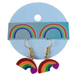 Regenboog oorbellen (goudkleurig)
