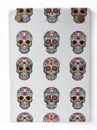 Schrijfblok 'day of the dead skulls' gelinieerd A6