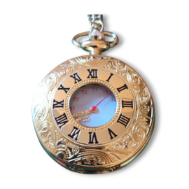 Horlogeketting goud met witte binnenplaat