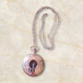 Horlogeketting zilver met zwarte binnenplaat