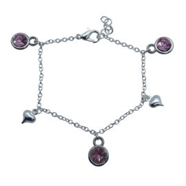 Kinderbedelarmbandje met hartjes