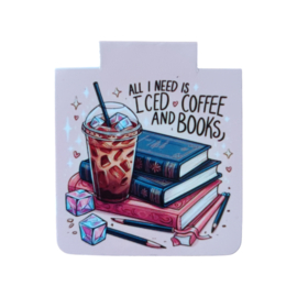 Magnetische bladwijzer "All I need is iced coffee and books"