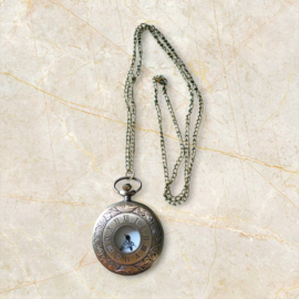 Horlogeketting brons met witte binnenplaat