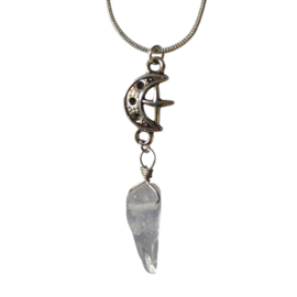 Maan en ster met kwarts ketting