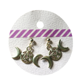 Wicca steekoorbellen (zilverkleurig)