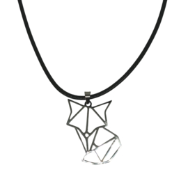Geometrische vos aan zwarte ketting